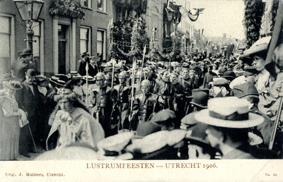 220651 Afbeelding van de maskeradeoptocht met als thema De triomftocht van Germanicus binnen Rome in 17 na Chr. ter ...